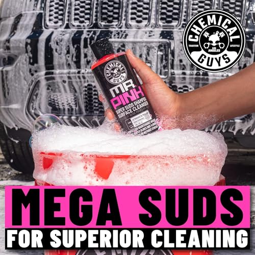 Image of Chemical Guys Mr. Pink Car Wash Soap - 64 oz Super Suds Foaming Car Wash Soap for Cannon, Blaster, or Bucket Washing - pH Balanced, Safe on Wax, Sealant, Ceramic, and Clear Coat Finishes