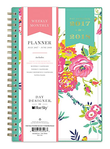 Day Designer for Blue Sky 2017-2018 Academic Year Weekly & Monthly Planner, Twin-Wire Bound, 5