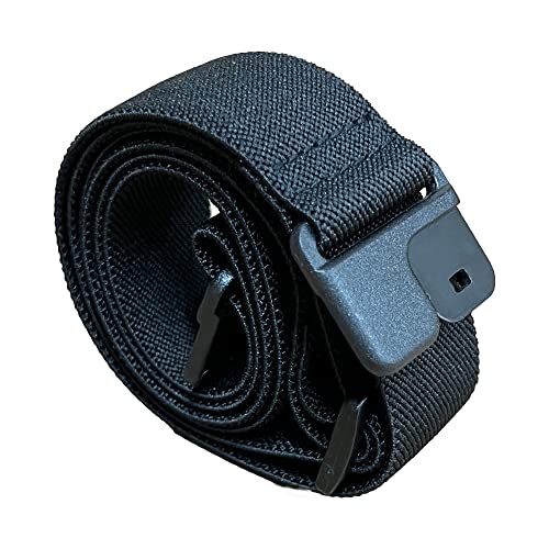 Invisibelt Men's Stretch Performance Belt - Lightweight Elastic Adjustable Flat Non-Metal Travel Friendly Buckle, Black