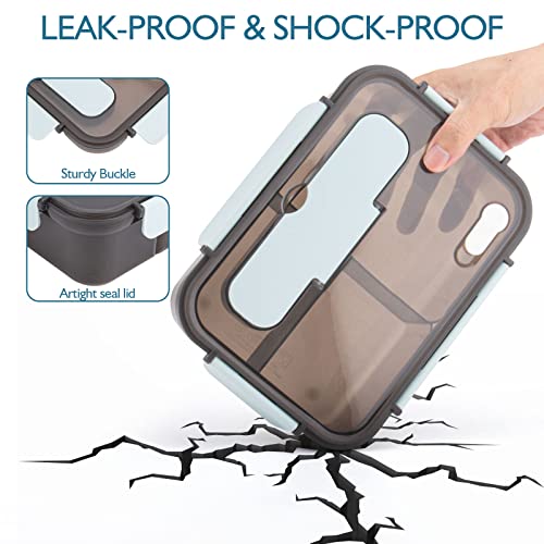 Miniq Bento Box Adult, Kids,1500Ml For Lunch,Microwave & Dishwasher & Freezer Safe, Bpa Free (Black) #TOP4