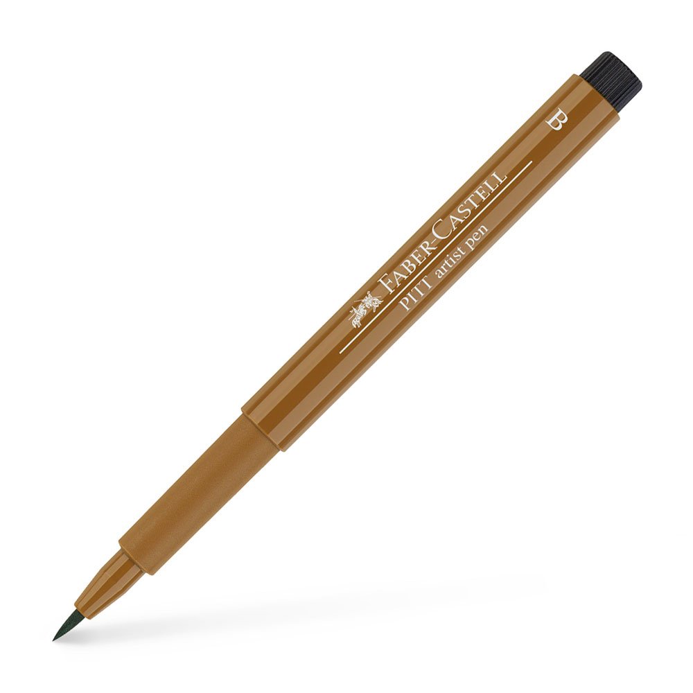 Faber-Castell Art & Graphic Pitt Artist Pen Brush India Ink, Raw Umber, Single, for Art, Craft, Drawing, Sketching, Home, School, University, Colouring — image 1