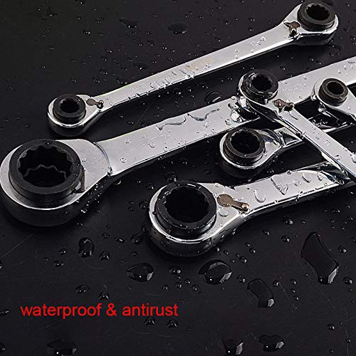 1Pcs 4 In 1 8/9-10/11 Mm Reversing Double Ended Ratchet Ring Spanner, Two-Way Ratchet Wrench #TOP3