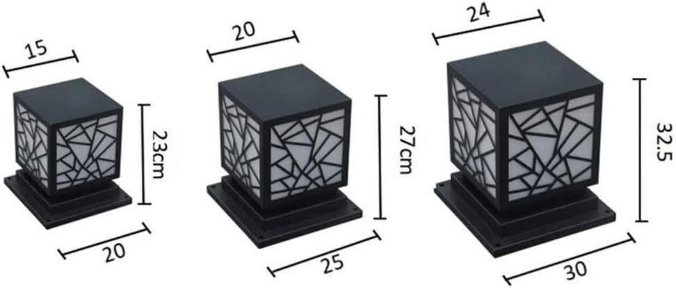 Lamp Outdoor Garden Lamp Post Lamp Modern Minimalist Column Head Lamp Waterproof Garden Landscape Lamp Iron Outdoor Lamp (Size : 30cm) (20cm)