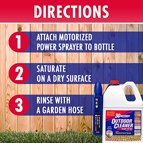 30 SECONDS Mold and Mildew Stain Remover | Ready to Use | Battery Powered Spray Wand | 1.3 Gallon - Thumbnail 5