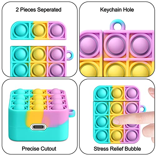 Eloven Protective Case With Keychain Compatible With Airpods Charging Case Soft Silicone Cover For Girl Women Flexible Skin Airpods Accessories Full Coverd Case For Airpods 1/2 Color02 #TOP6