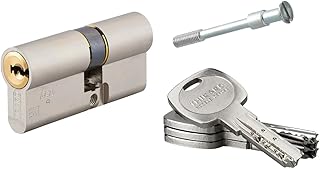 THIRARD - Cylindre de Serrure Double Entrée Transit 2 A2P - Laiton - Usage Intérieur et Extérieur - 8 Goupilles - Anti-Arrachement, Anti-Perçage, Anti-Crochetage, Anti-Snap - 35 x 30 mm - Gris