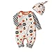 BIBOKAOKE Babykleidung Set Baby Mädchen Langarm Strampler Body +Mütze Kleidung Neugeborene Outfits Mütze Kleidung Sets Langarm Gestreifte Romper Babyset Jumpsuit Bekleidungsset