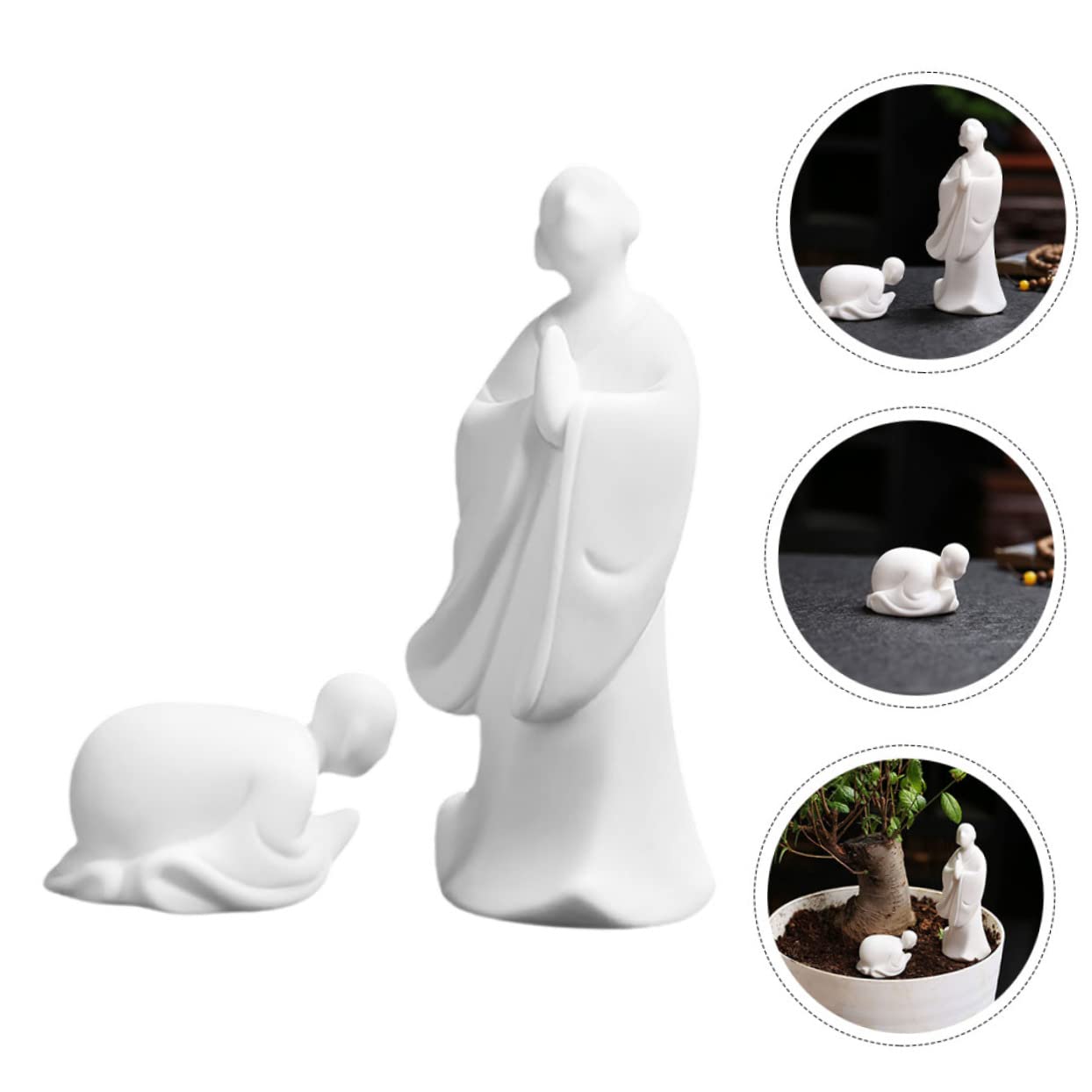 白磁 僧侶 陶器 置物 Amazon.co.jp: Garneck 2個 儀式仏飾り 僧侶の像