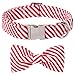 Lionet Paws Christmas Dog Collar with Bowtie Durable Adjustable Handmade Comfortable Cotton Bowtie Dog Collar Cat Collar with Metal Buckle for Small Dogs Cats,Party,Festival,Holiday Style,Neck 10-16in