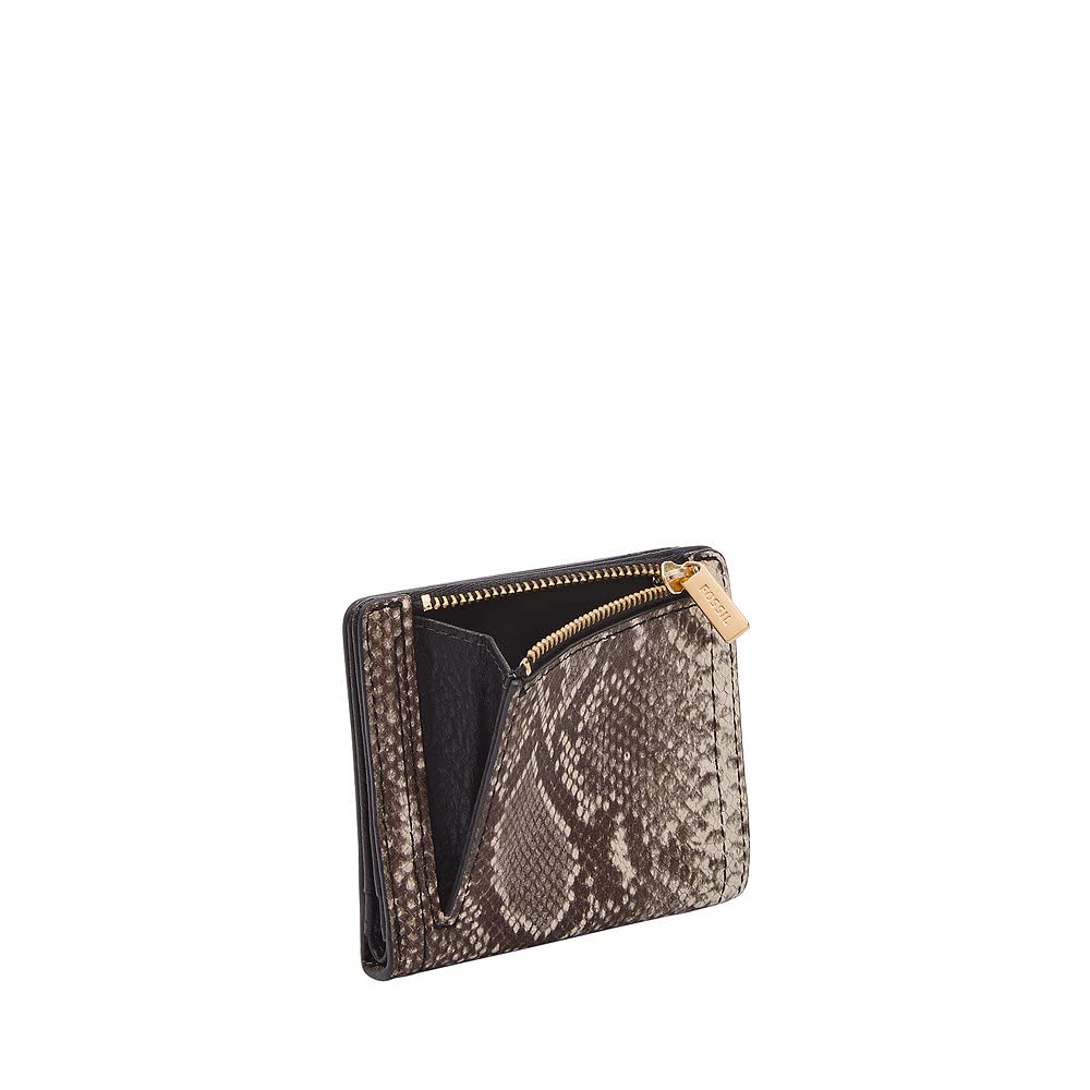 Fossil Womens Logan Bifold Snake Print, 10.2 L x 2.5 W x 8.9 cm H, Estampado de Serpiente., 10.2 cm L x 2.5 cm W x 8.9 cm H