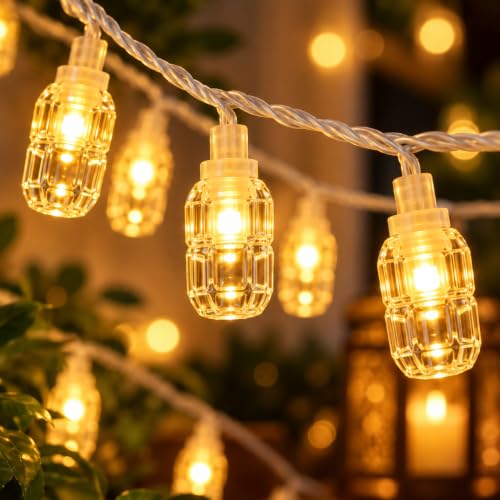 Image of MoonlitDreams 10M 36 LED Ice Cube String Lights for Home Decoration, Warm White Decorative Fairy Lights for Diwali, Festival, Bedroom, Balcony, Window & Party Decor