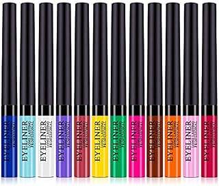 Matte Liquid Eyeliner 12 Colors Waterproof High Pigmented Smudgeproof Long Lasting Colorful Eye