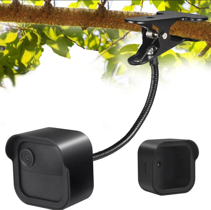Clip Clamp Mount for All-New Blink Outdoor 4 (4th Gen) & Outdoor (3rd Gen), Weatherproof Protective Housing and Gooseneck Arm Brackets for Camera System Wireless With No Tools