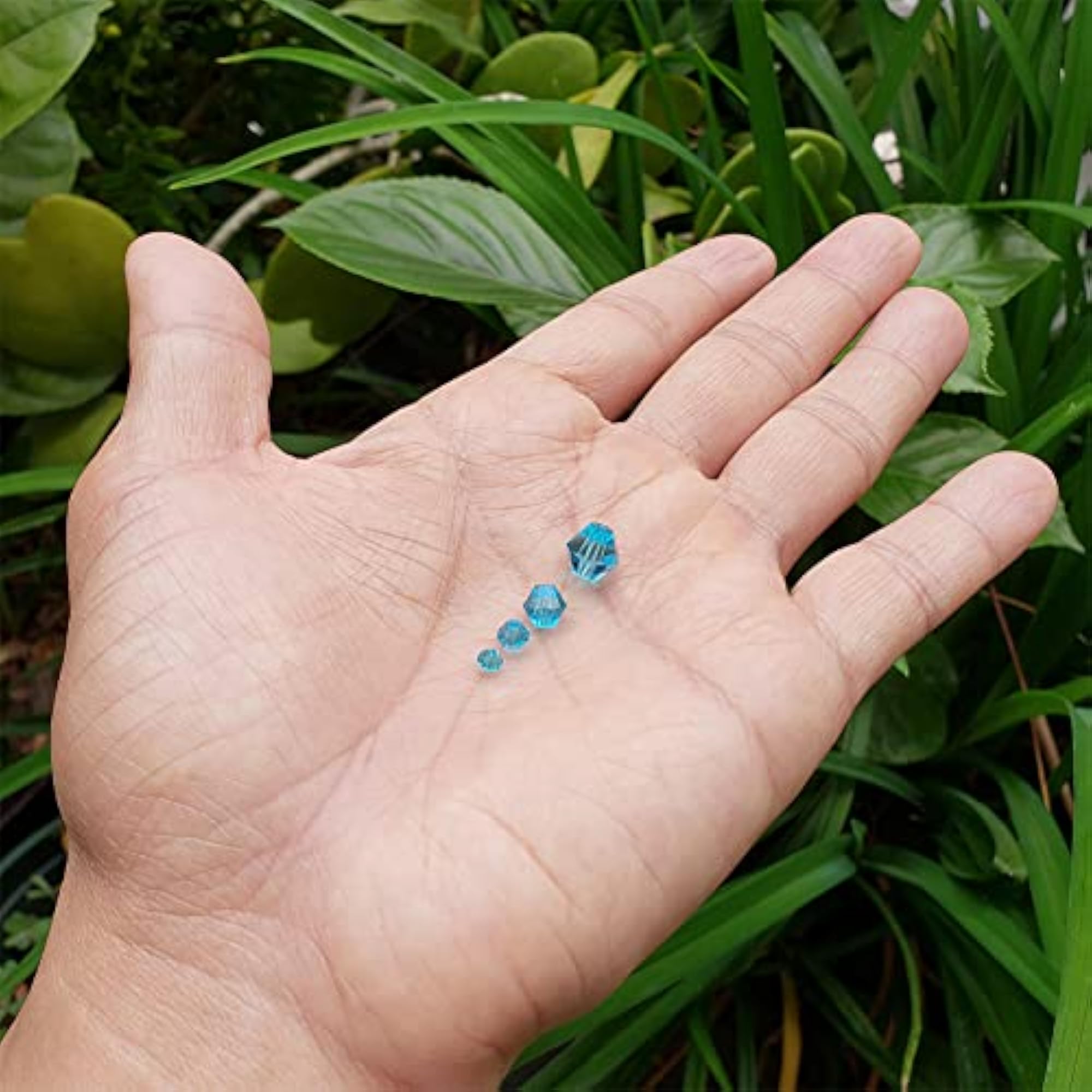 Bicone Aquamarine Glass Beads for Jewelry Making