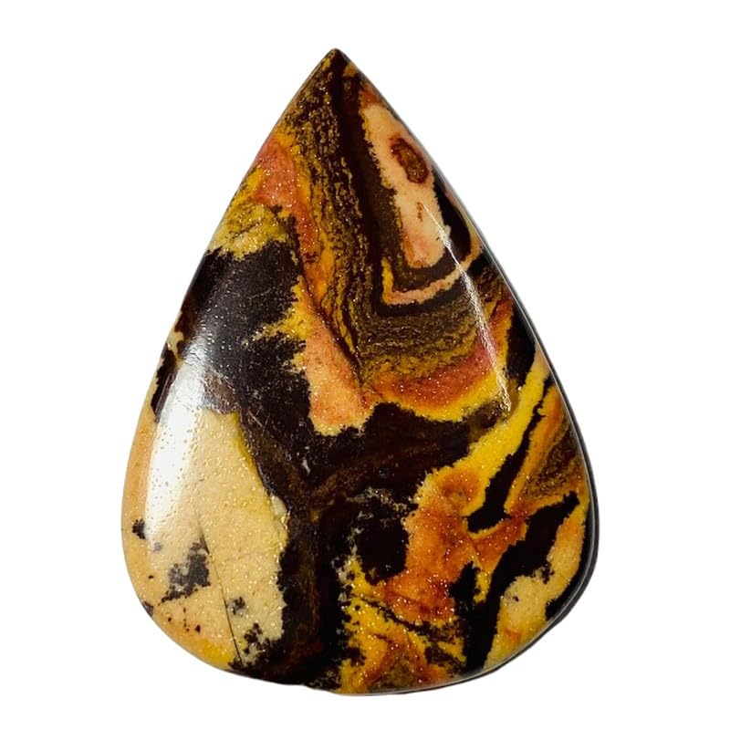 Jaspe australien poire 52x37mm cabochon de pierre naturelle unique pour création de bijoux DIY