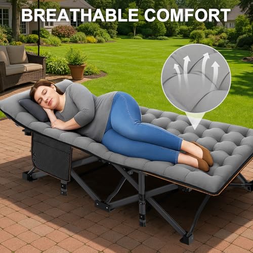 image for ABORON 2PK XXL Camping Cot for Adults 900LBS - 78