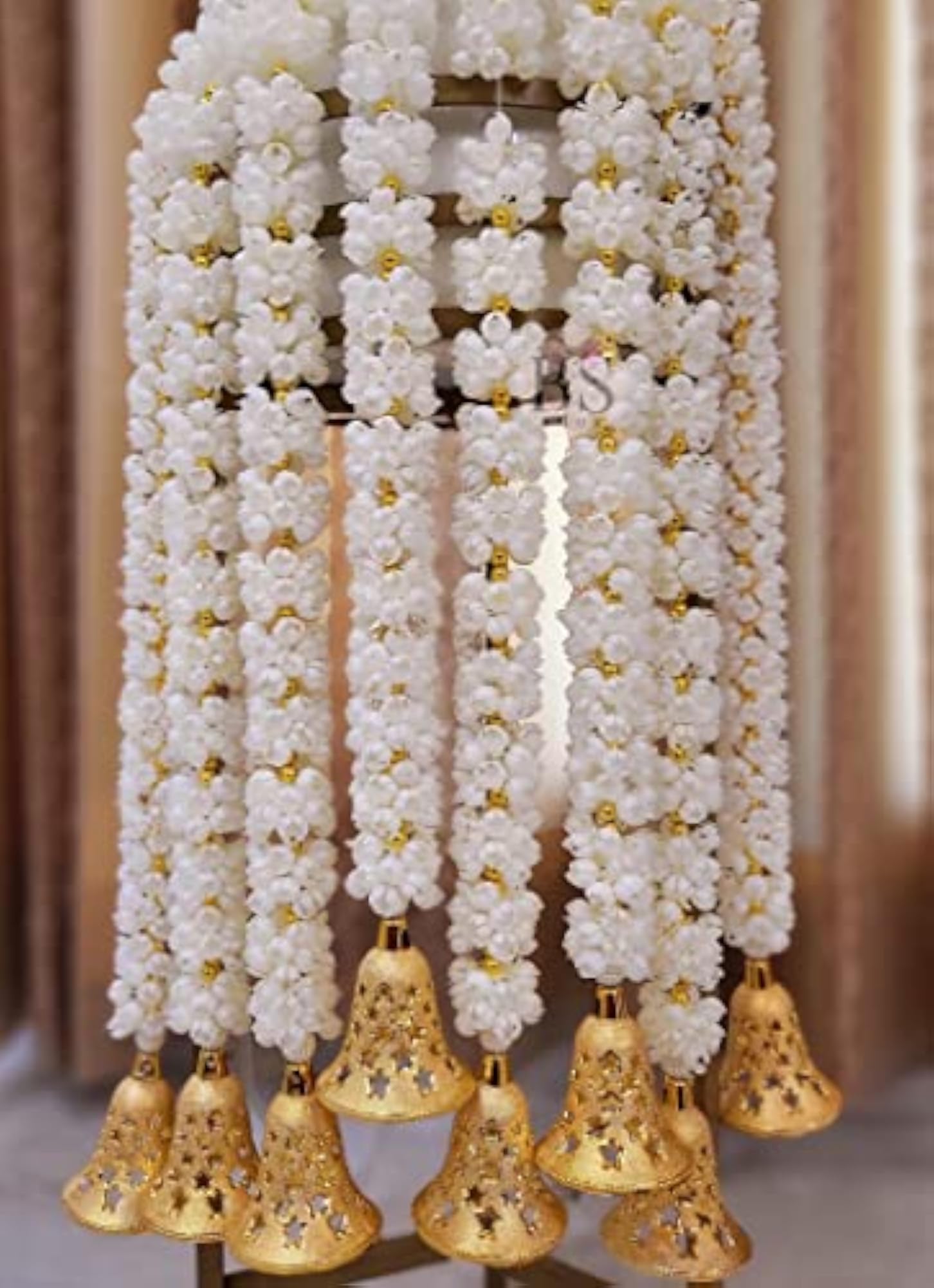 Handmade Decorative Mogra Bell Garland, 2.2 Feet