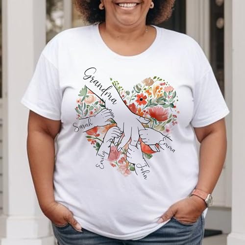 Personalized Grandma Shirt with Kid's Name, Custom Mom Shirt for Mother's Day, Women Gift Shirt for Nana Mimi Gigi Mama3