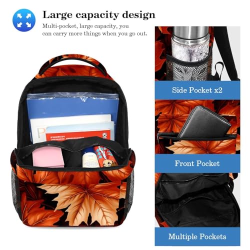 Cartable enfant ensemble avec motif feuilles d'érable pour école - 3