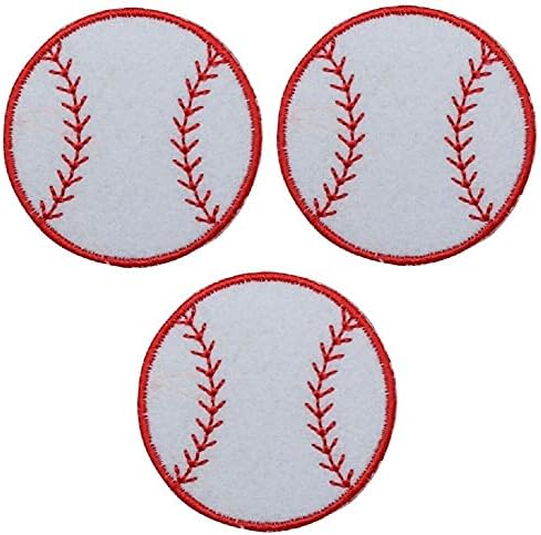Patches DIY Baseball Applique Patch Sports Badge Felt 2" (3-Pack, Iron on)