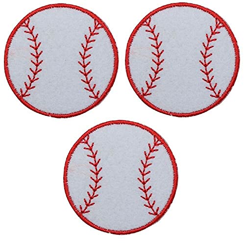 Patches Diy Baseball Applique Patch Sports Badge Felt 2" (3-Pack, Iron On) #TOP2