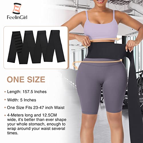 Waist Trainer For Women Waist Wrap Snatch Me Up Bandage Waist Wraps For Stomach Workout Waist Trimmer Belt Free Size (Black, One Size (Fits 23-47 Inch Waist)) #TOP1