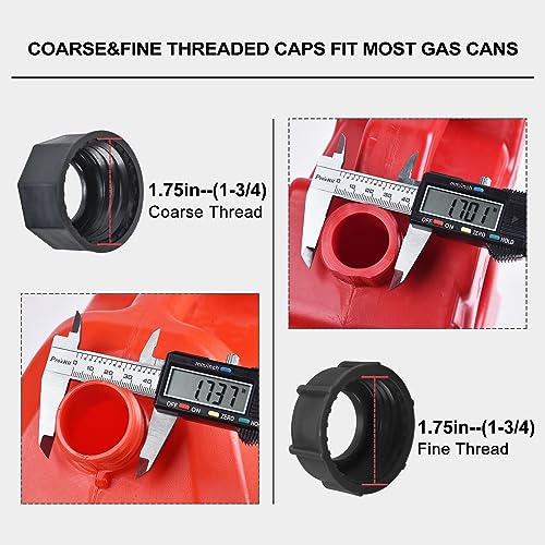 Image of FOANRIY Gas Can Spout Replacement,Gas Nozzle,(3 Kit-White) with 6 Screw Collar Caps(3 Coarse Thread &3 Fine Thread-Fits Most of The Cans) Vent Caps, Thick Rubber pad, Cover, Base Caps