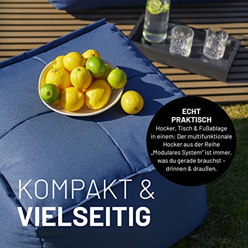 Lumaland Sitzsack-Lounge Modular Garnitur | 5-Teiliges Set | Indoor & Outdoor Sitz-Garnitur | Erweiterbar & Waschbare Sitzmöbel für Innenräume & Garten | Wasserfeste Chill-Out Lounge [Grau]