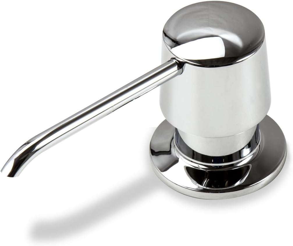 Countertop Deck-Mount Metal Soap and Lotion Dispenser in Brushed Nickel