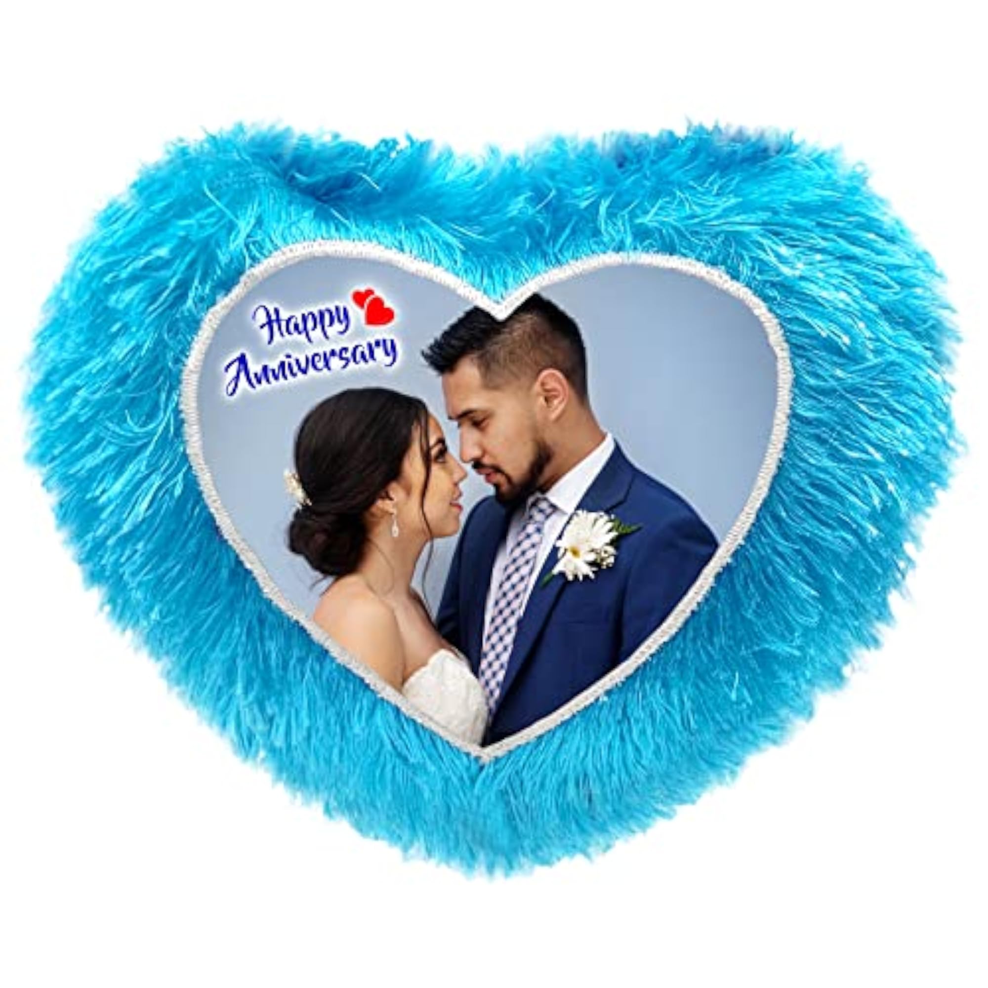 Cotton Personalized Photo Cushion, Heart Shape Gift