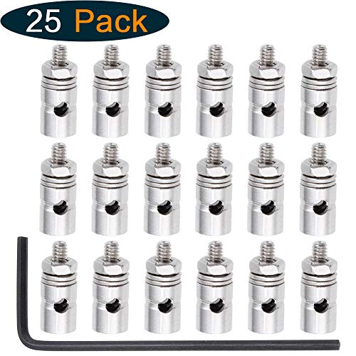 Hobbypark Connector Linkage Stoppers D1.8mm RC Model Plane Parts (Pack of 25, 25xLinkage Stoppers D1.8mm, 1xHex Wrench, Adult, Small, Silver)