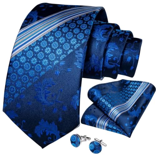 Set de corbatas de seda a rayas para hombre y mujer