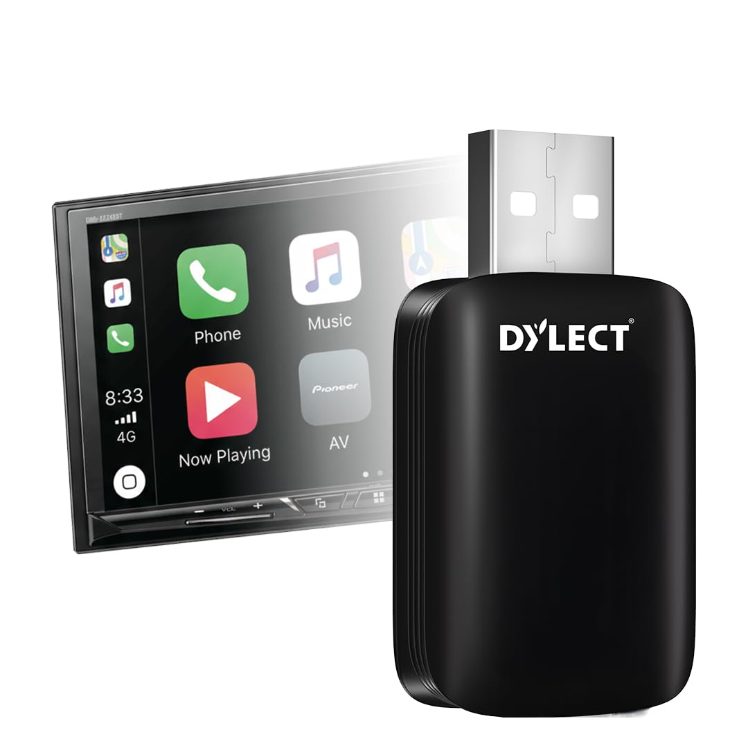 Dylect® AirDrive Wireless CarPlay & Android Auto Adapter | Convert Wired CarPlay/Android Auto to Wireless | Plug & Play USB Dongle with Bluetooth 5.4, Dual-Band Wi-Fi & USB-C to USB-A Cable for Cars