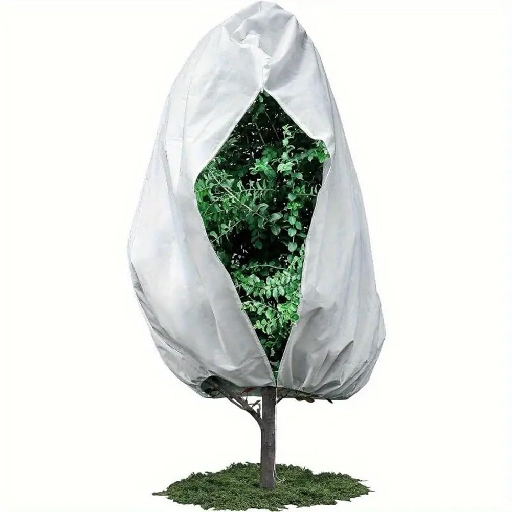 FACAIIO Telo protettivo antigelo per piante, con coulisse e chiusura lampo, in tessuto non tessuto spesso, 300 x 300 cm, verde