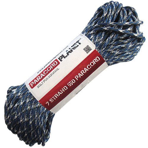 PARACORD PLANET 10 Feet Nylon 550Lb Type Iii 7 Strand Paracord Blue & Gray Camo โ image 1