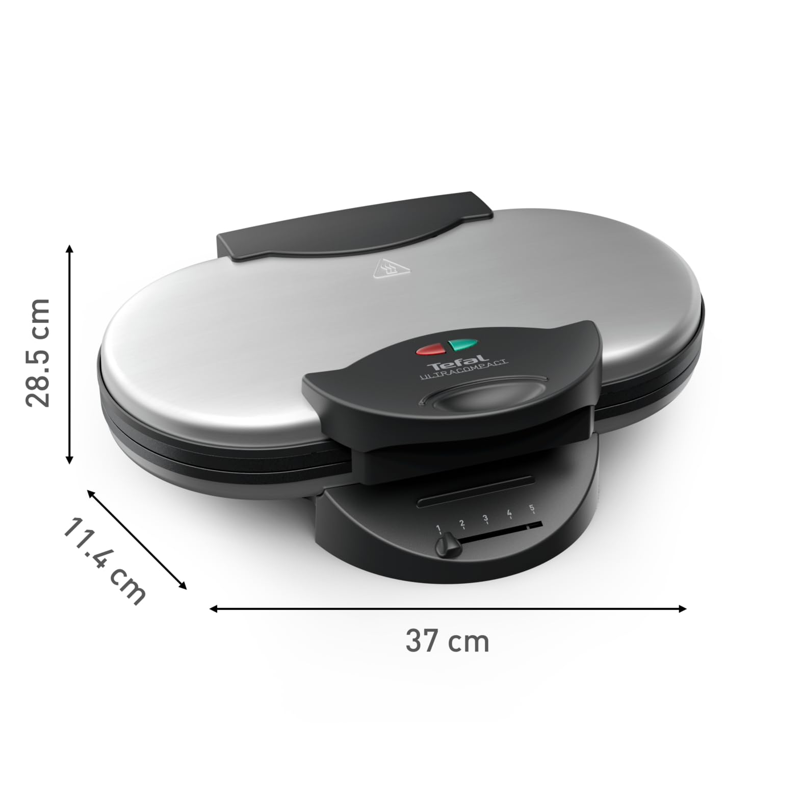 Tefal Doppel-Herzwaffeleisen WM311D, Stufenloser Temperaturregler für Bräunung nach Wunsch, Antihaftbeschichtete Platten, Teigauffang-Vorrichtung, 1200W,‎ 37 x 11.4 x 28.5 cm