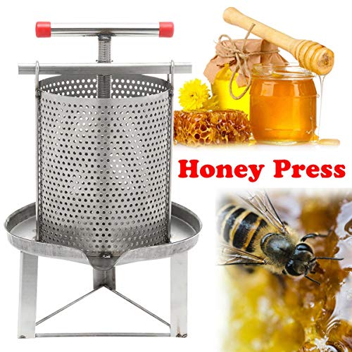 WUPYI2018 Honey Press Extractor Stainless Steel Household Manual Honey Press Wax Press Beekeeping Tool for Honey Fruit Oil Pressure Drainage