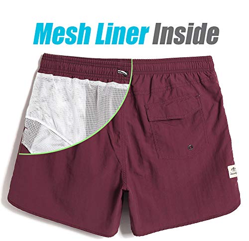 Image of maamgic Mens Swim Trunks 5 inch with Mesh Lining Quick Dry Bathing Suits for Men Swim Shorts Swimwear