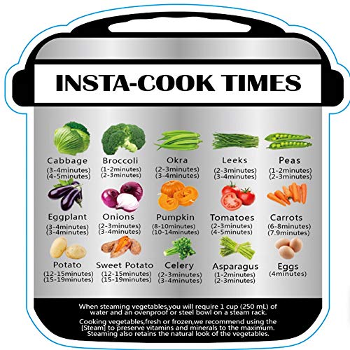 Insta-Cook Times Autocollant mémo magnétique pour horaires de cuisson Guide de référence rapide Feuille de triche avec images de nourriture pour autocuiseurs électriques – Image 4