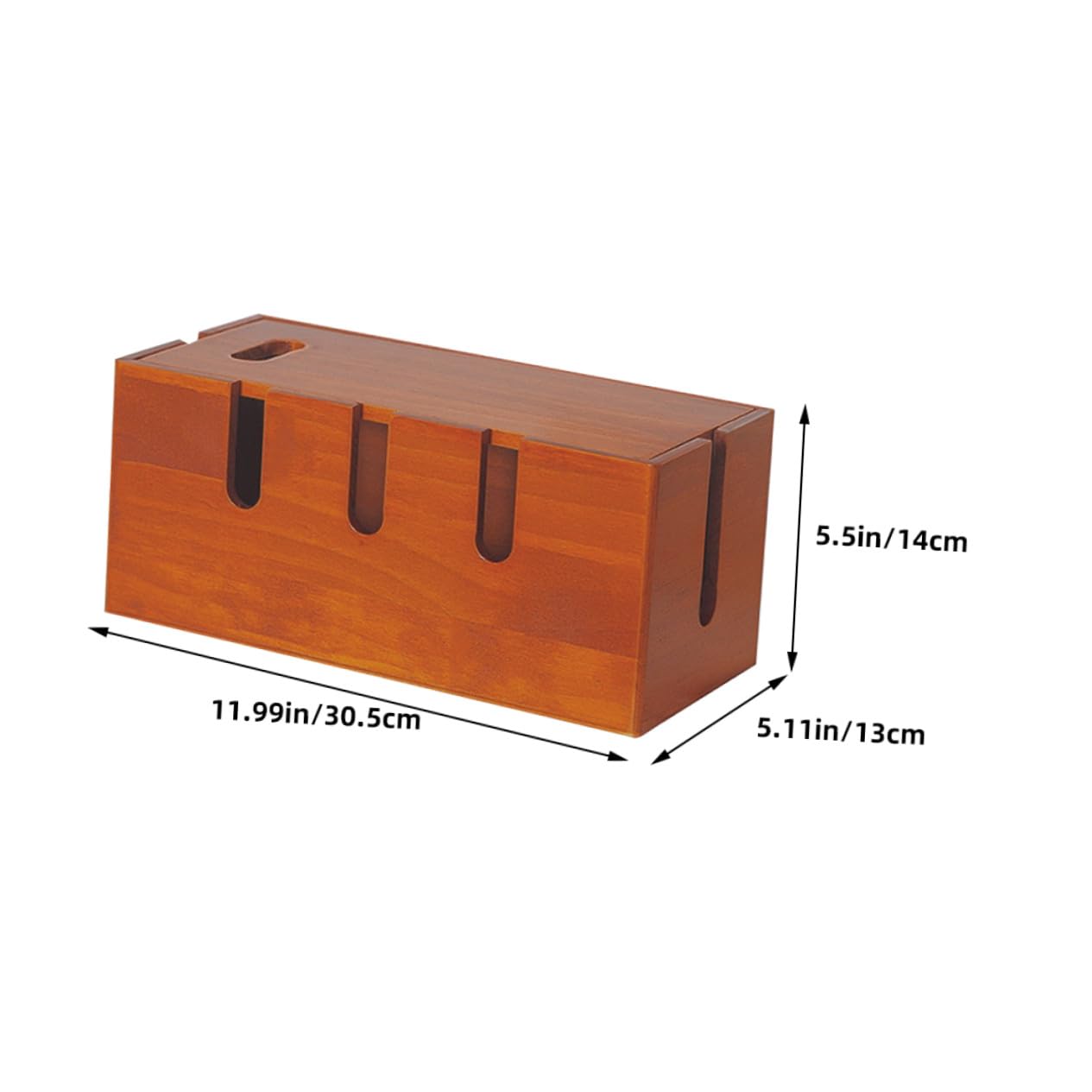 Scatola Portacavi e Contenitore per Prese Elettriche Marrone in Legno Funzione Nascondi Fili Elegante e Moderno per Organizzatore Cavi da Scrivania
