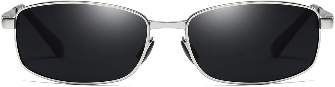 ZHILE Wrap Polarized Sunglasses Rectangular Metal Frame Classic Style Large Size - Image 2