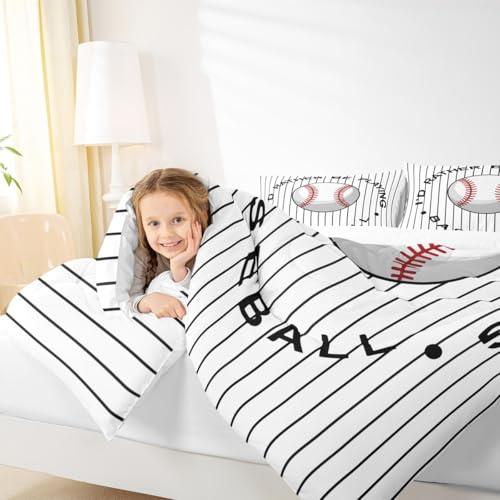 Image of Feelyou Baseball Comforter Set Full Size Bedding Set for Kids Teens