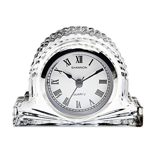 Godinger Mantle Clock, Desk Clock, Tabletop Clock, Office Clock, Crystal Clock