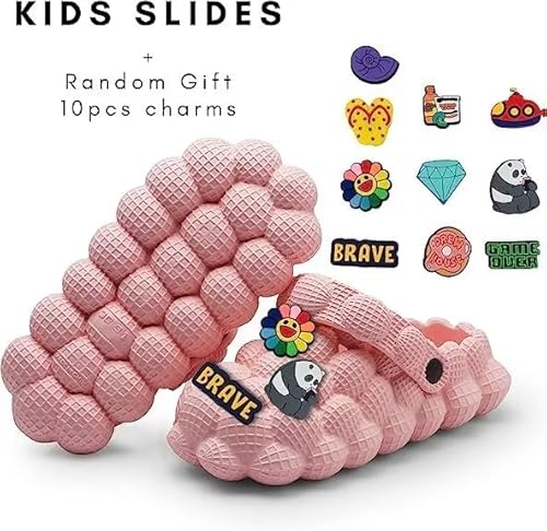 Lephyon Bubble Slides For Kids Sandals|Golf Ball Slides Shoes|Bubble Croc Gargen Clogs Shoes Girls|Funny Bubble Slippers Girls Comfy Anti-Slip Lightweight Protect Foot Pink 4.5-5 #TOP1