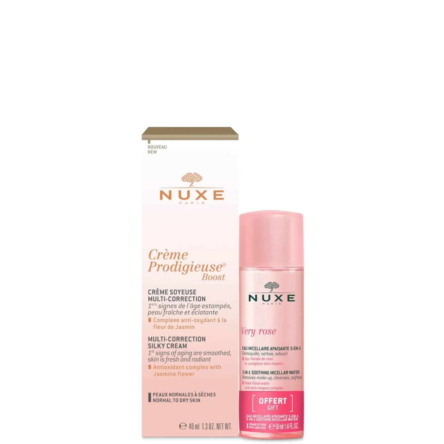 Nuxe Crème Prodigieuse Boost Multi-Correction Silky Cream 40ml + Very Rose Eau Micellaire Apaisante 3en1 40ml Free