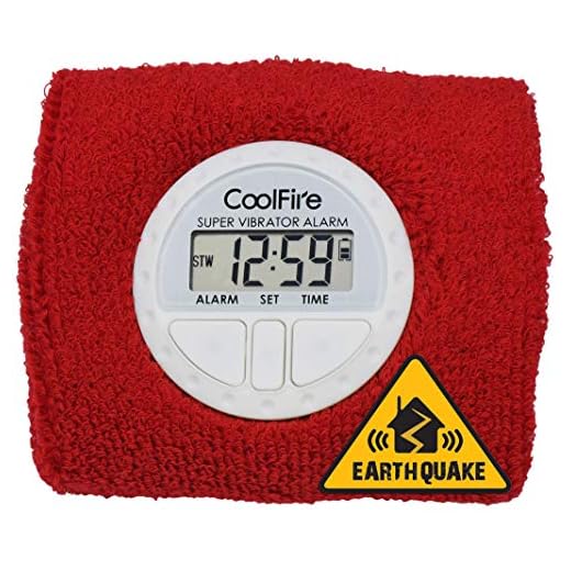 CoolFire Boom Vibrating Alarm Clock - Sweat Band Digital Alarm Watch with USB Charging Port - Smart Alarm Clock for Wrist 1685F