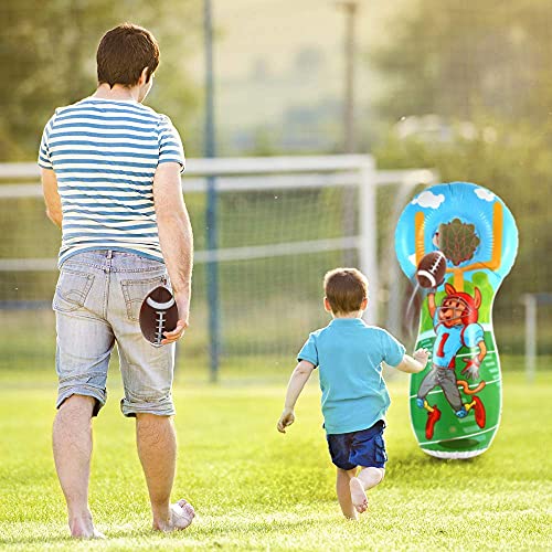 KLT Inflatable Football Toss Target, Sports Toys for Football Training, 55 inches Punching Bag for Boys and Girls, Fun Backyard Activity, Party Favor for Family, Easter Basket Stuffers