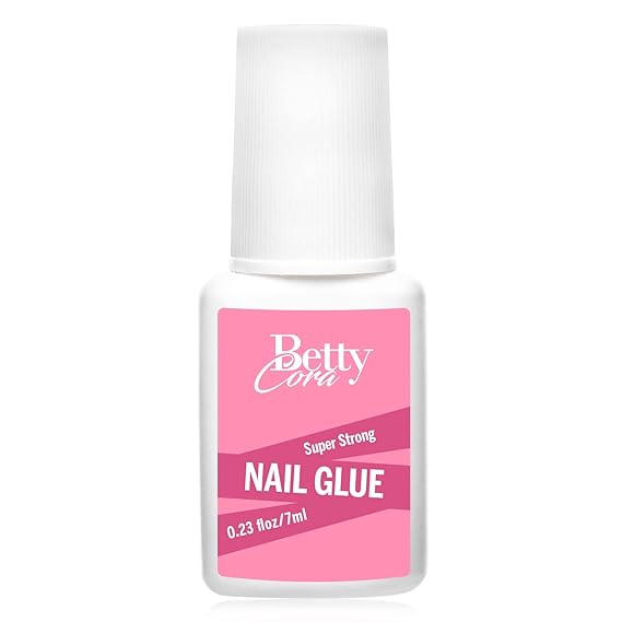 Pink Nail Glue for Press on Nails, BettyCora 90 Extra