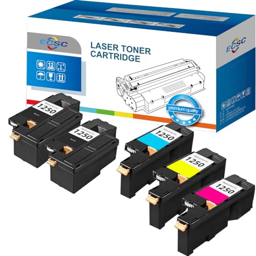 Image of ECSC Compatible Toner Cartridge Replacement for Dell 1250 1250c 1350 1350cnw 1355 1355cn 1355cnw C1760 C1760nw C1765 C1765nfw 1250 (Black/Cyan/Magenta/Yellow, 5-Pack)