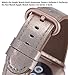 JSGJMY Compatible for Iwatch Band 38mm 40mm S/M Women Genuine Leather Loop Replacement Strap for iWatch Series 5 4 3 2 1, Glitter Champagne with Series 5/4/3 Rose Gold Clasp